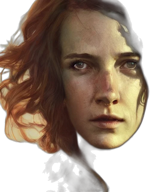 face, mask, hair, robot transparent PNG cut-out