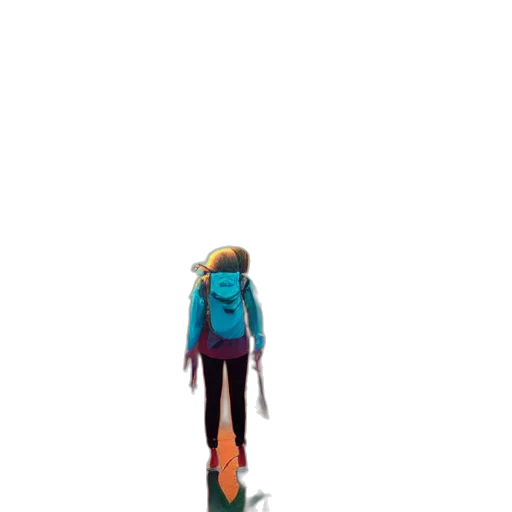 jacket, staff, robot, creature transparent PNG cut-out