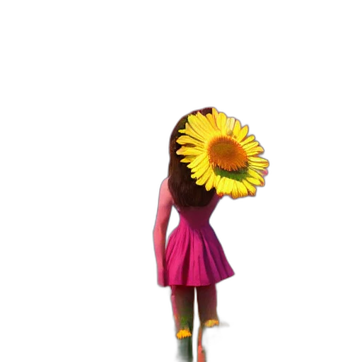 flower, dress, staff, umbrella transparent PNG cut-out