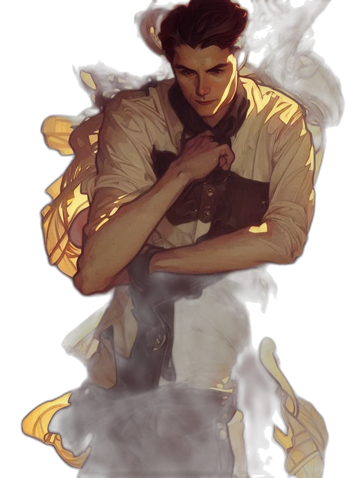 creature, jacket, staff, concept art transparent PNG cut-out