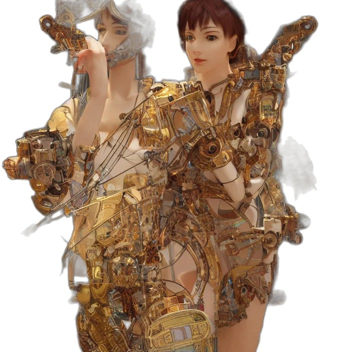 robot, dress, weapon, concept art transparent PNG cut-out