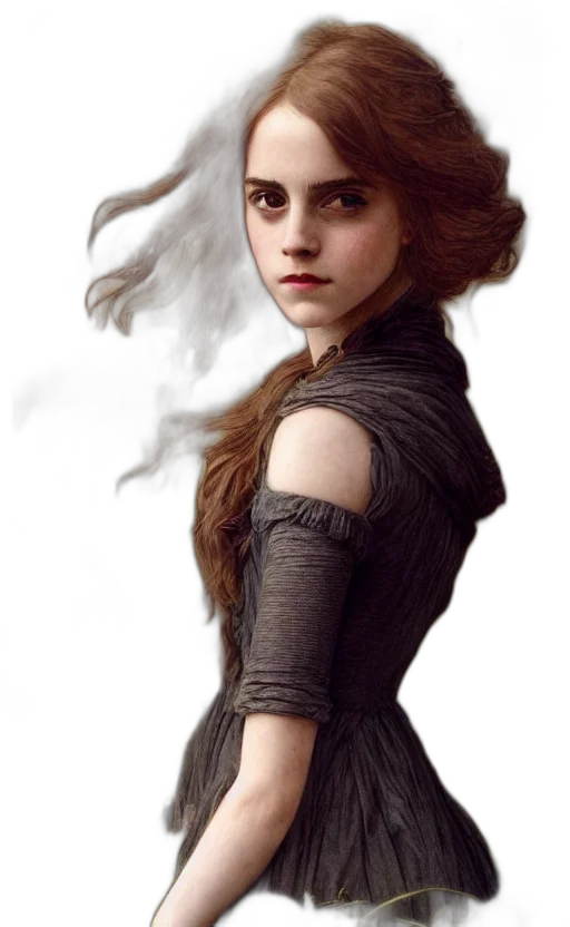 dress, face, staff, dragon transparent PNG cut-out