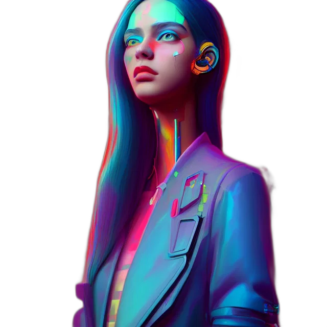 jacket, face, jewelry, robot transparent PNG cut-out