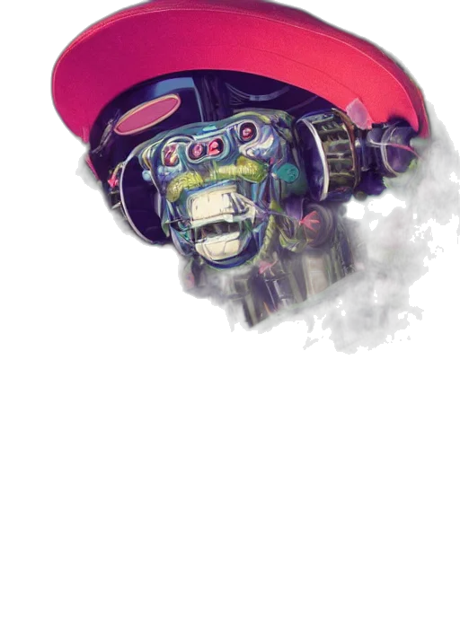robot, mask, hat, weapon transparent PNG cut-out