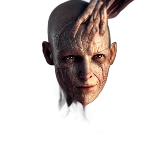 face, mask, staff, creature transparent PNG cut-out