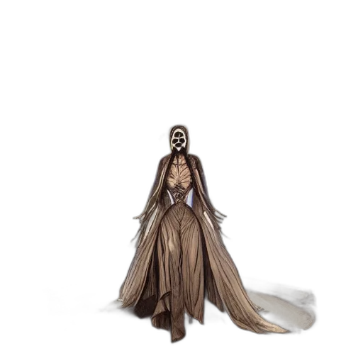 mask, dress, creature, staff transparent PNG cut-out