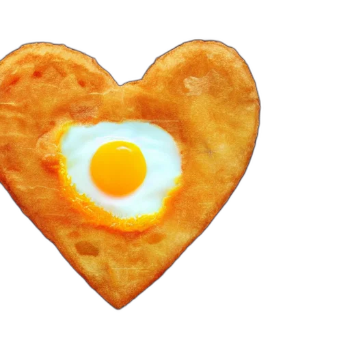 food, fried, egg, heart transparent PNG cut-out