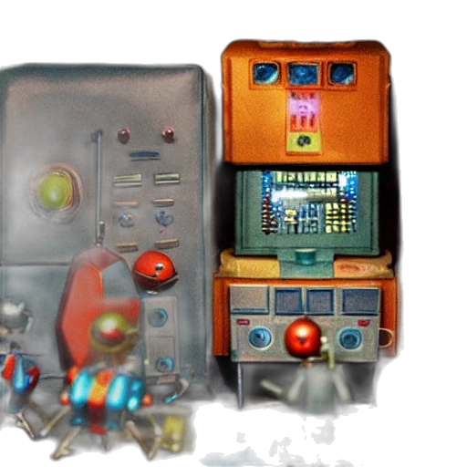 robot, 3d render, concept art, cyberpunk transparent PNG cut-out