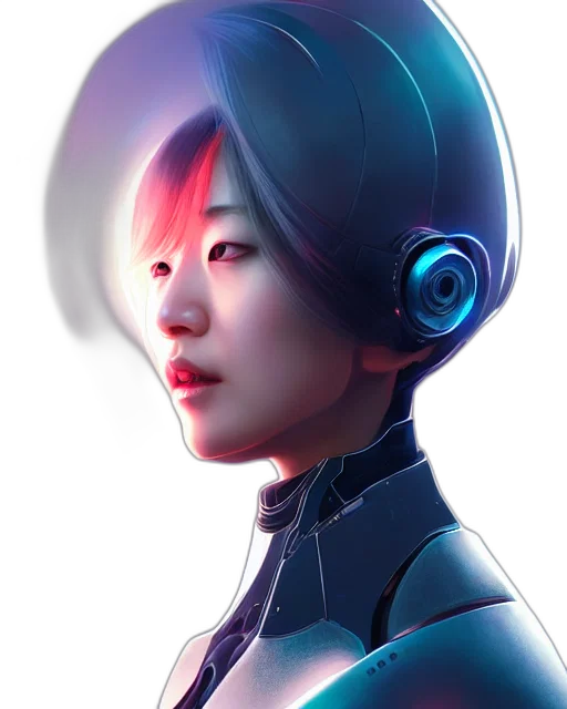 robot, face, mask, cyberpunk transparent PNG cut-out