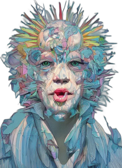 face, mask, creature, photorealistic transparent PNG cut-out