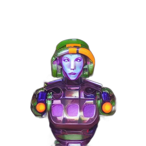 robot, face, weapon, staff transparent PNG cut-out