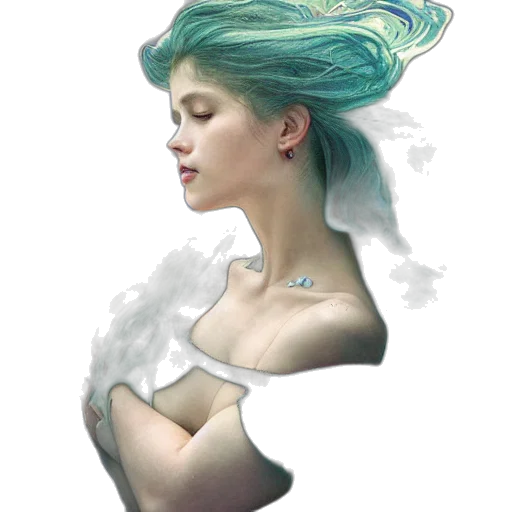 dress, hair, jewelry, mask transparent PNG cut-out