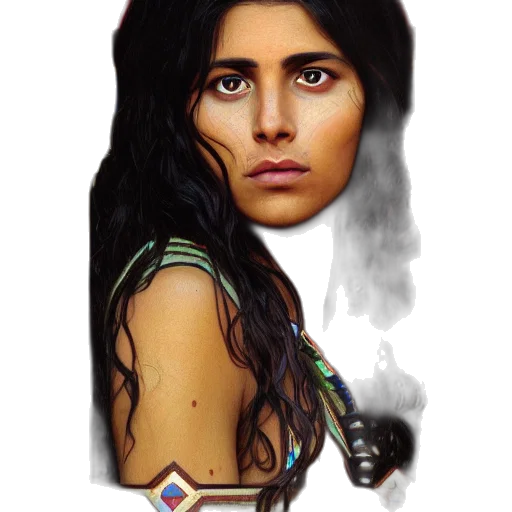 face, jewelry, staff, fantasy art transparent PNG cut-out