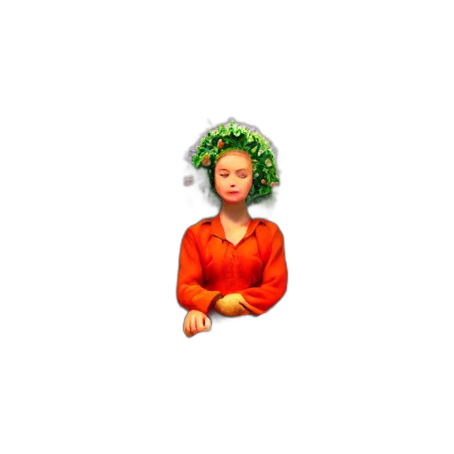 crown, staff, face, flower transparent PNG cut-out