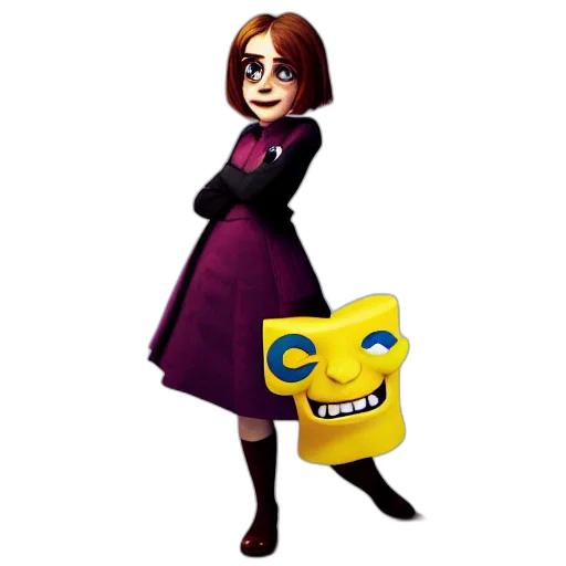 robot, dress, mask, staff transparent PNG cut-out