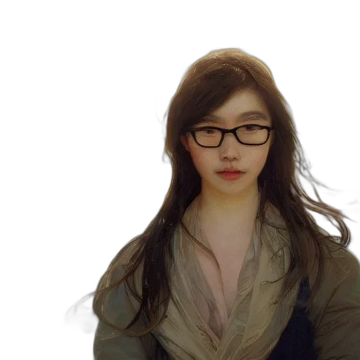 face, jacket, staff, hair transparent PNG cut-out