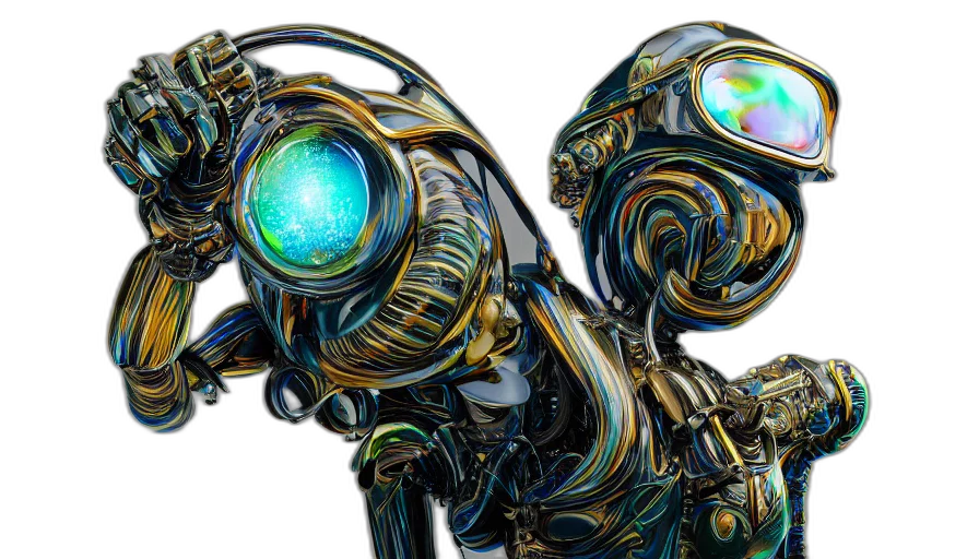 robot, weapon, concept art, 3d render transparent PNG cut-out