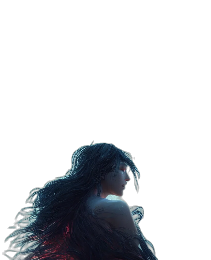 hair, dress, creature, jacket transparent PNG cut-out