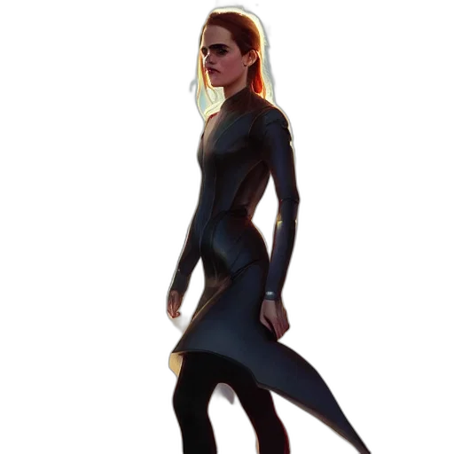 dress, jacket, staff, robot transparent PNG cut-out