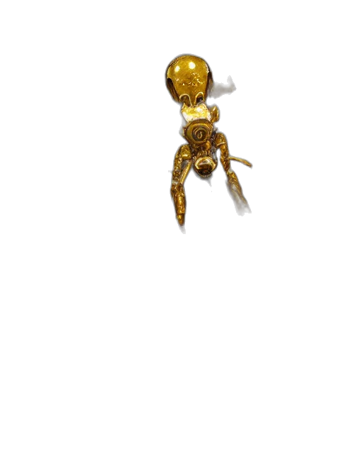 robot, jewelry, staff, creature transparent PNG cut-out