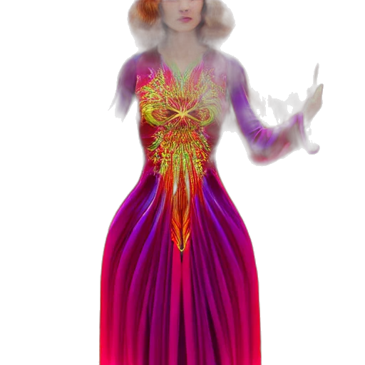 dress, crown, jewelry, 3d render transparent PNG cut-out