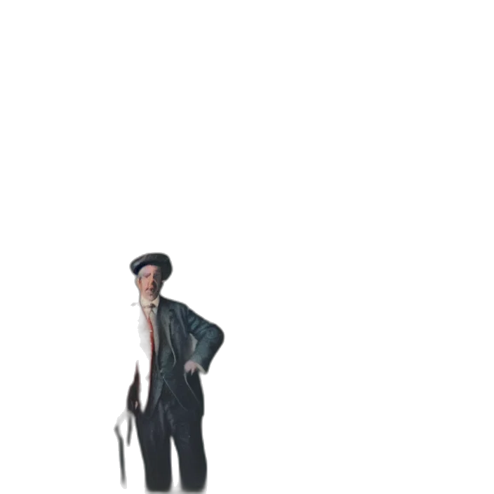 staff, jacket, umbrella, hat transparent PNG cut-out