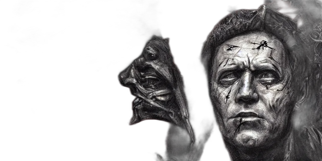 mask, face, creature, photorealistic transparent PNG cut-out