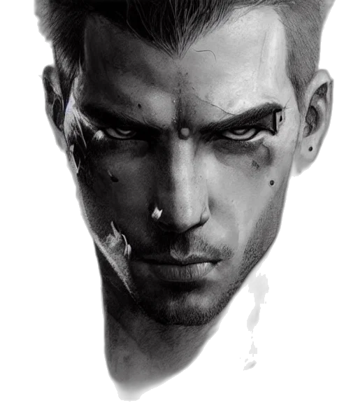 face, mask, concept art, photorealistic transparent PNG cut-out