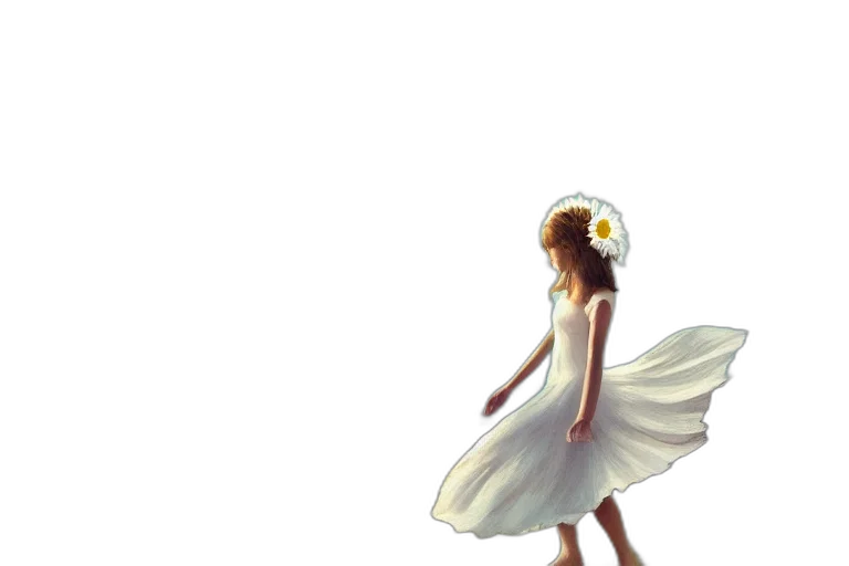 dress, crown, flower, 3d render transparent PNG cut-out