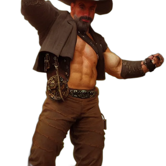 hat, staff, jacket, weapon transparent PNG cut-out