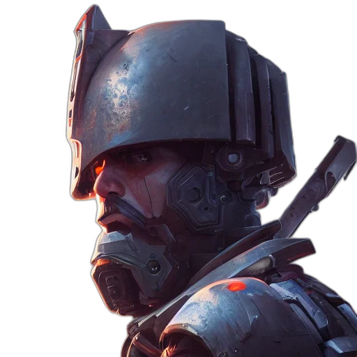 robot, face, mask, weapon transparent PNG cut-out