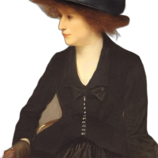hat, dress, face, staff transparent PNG cut-out