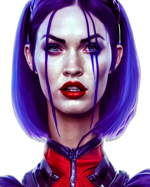 face, fantasy art, comic book art, cyberpunk transparent PNG cut-out