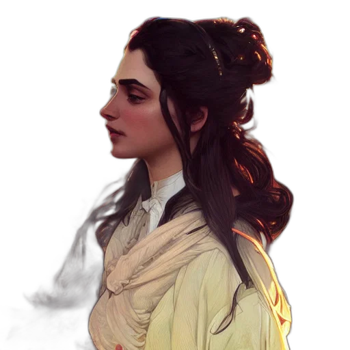 face, dress, crown, staff transparent PNG cut-out