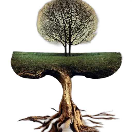 tree, crown, hair, staff transparent PNG cut-out