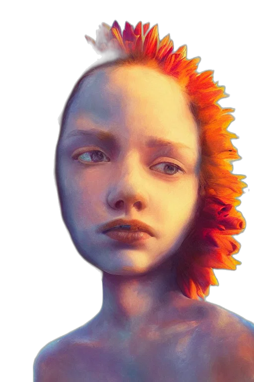 face, crown, hair, creature transparent PNG cut-out