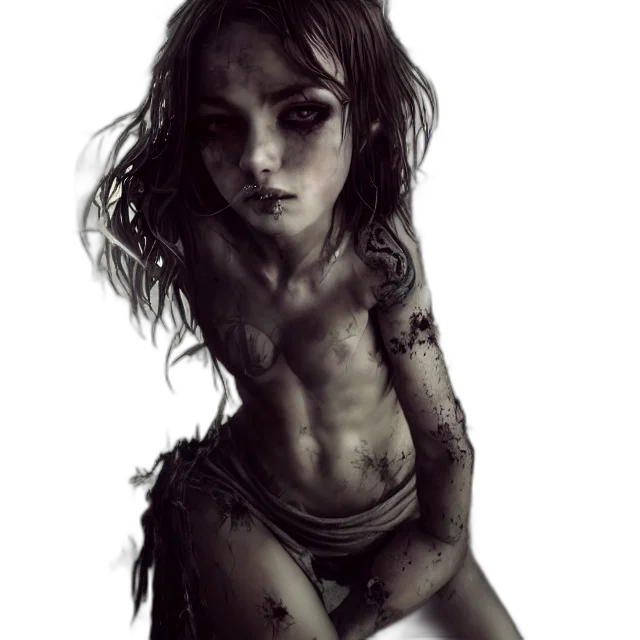 creature, face, fantasy art, photorealistic transparent PNG cut-out