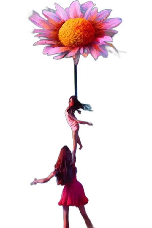 flower, umbrella, staff, dress transparent PNG cut-out