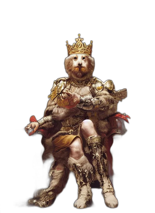 crown, staff, animal, concept art transparent PNG cut-out