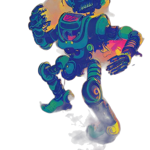 robot, creature, concept art, watercolor transparent PNG cut-out