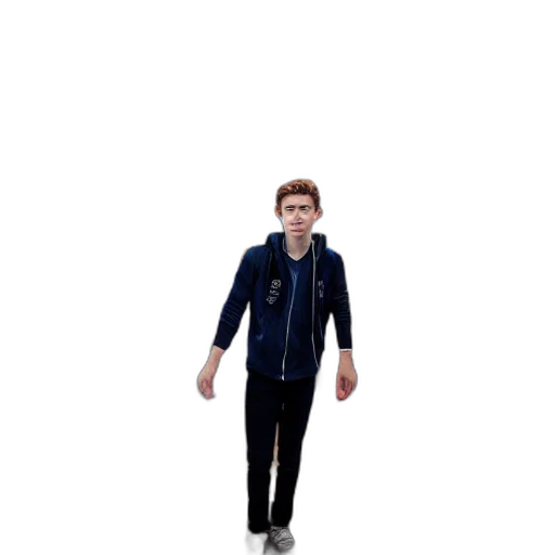 jacket, creature, staff, face transparent PNG cut-out