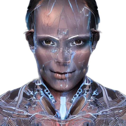 robot, face, mask, cyberpunk transparent PNG cut-out