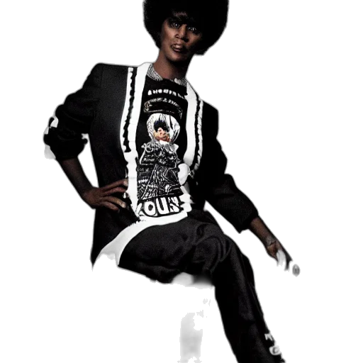 jacket, staff, hair, photorealistic transparent PNG cut-out