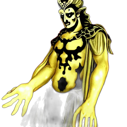 mask, creature, crown, staff transparent PNG cut-out