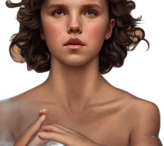 hair, dress, face, jewelry transparent PNG cut-out