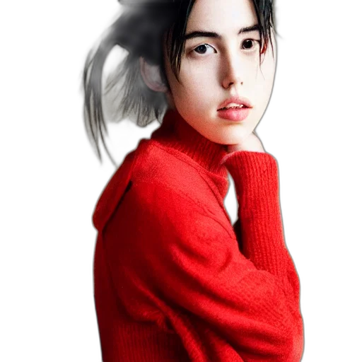 hair, jacket, face, creature transparent PNG cut-out