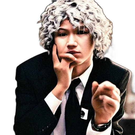 staff, hair, face, jacket transparent PNG cut-out