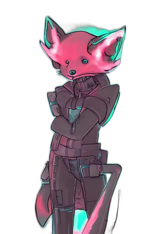 jacket, staff, robot, creature transparent PNG cut-out