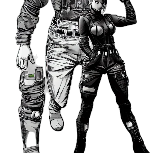 comic book art, cyberpunk, concept art, fantasy art transparent PNG cut-out