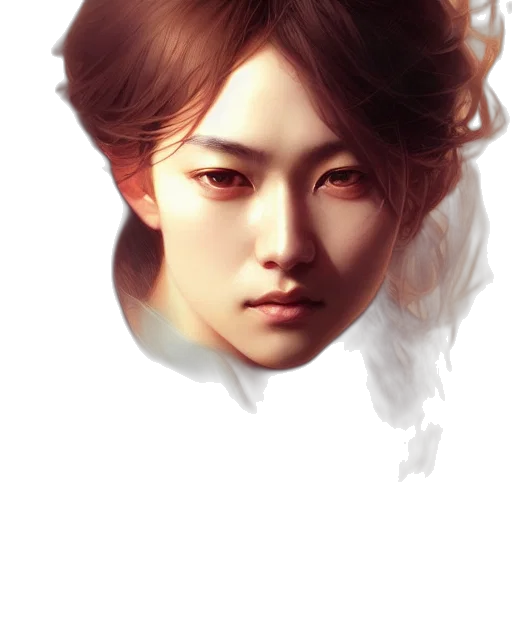 face, photorealistic, oil painting, fantasy art transparent PNG cut-out